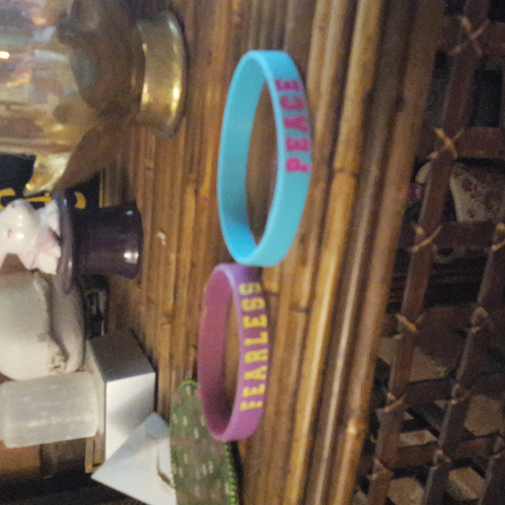 NWOT Pair of bright rubber bracelets